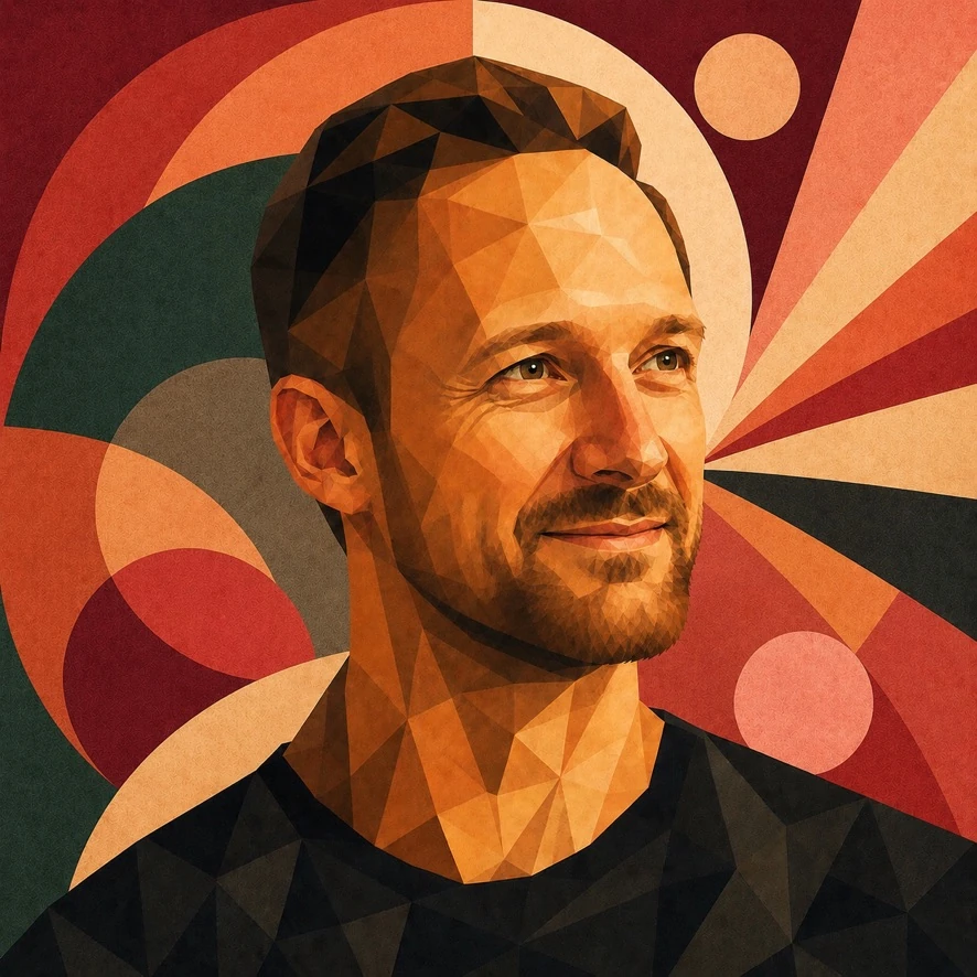 Porträt des Gründers von via now im Low-Poly-Stil